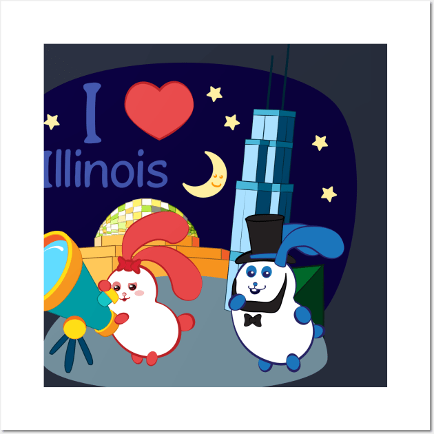 Ernest and Coraline | I love Illinois Wall Art by hisameartwork